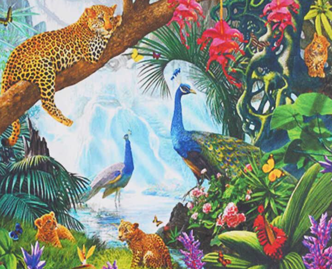 Картина за номерами TK Group 31905 30 Леопарди та пави 40х30 см (121756)