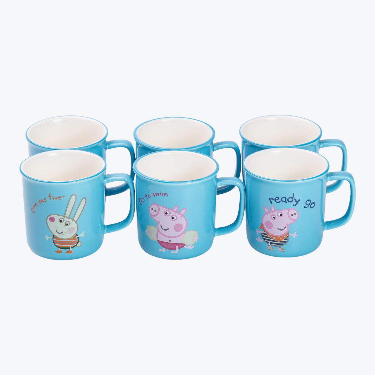 Набір чашок Peppa Pig 150 мл 6 шт. Синій (2450442763) - фото 2 Набір чашок Peppa Pig 150 мл 6 шт. Синій (2450442763) - фото 2