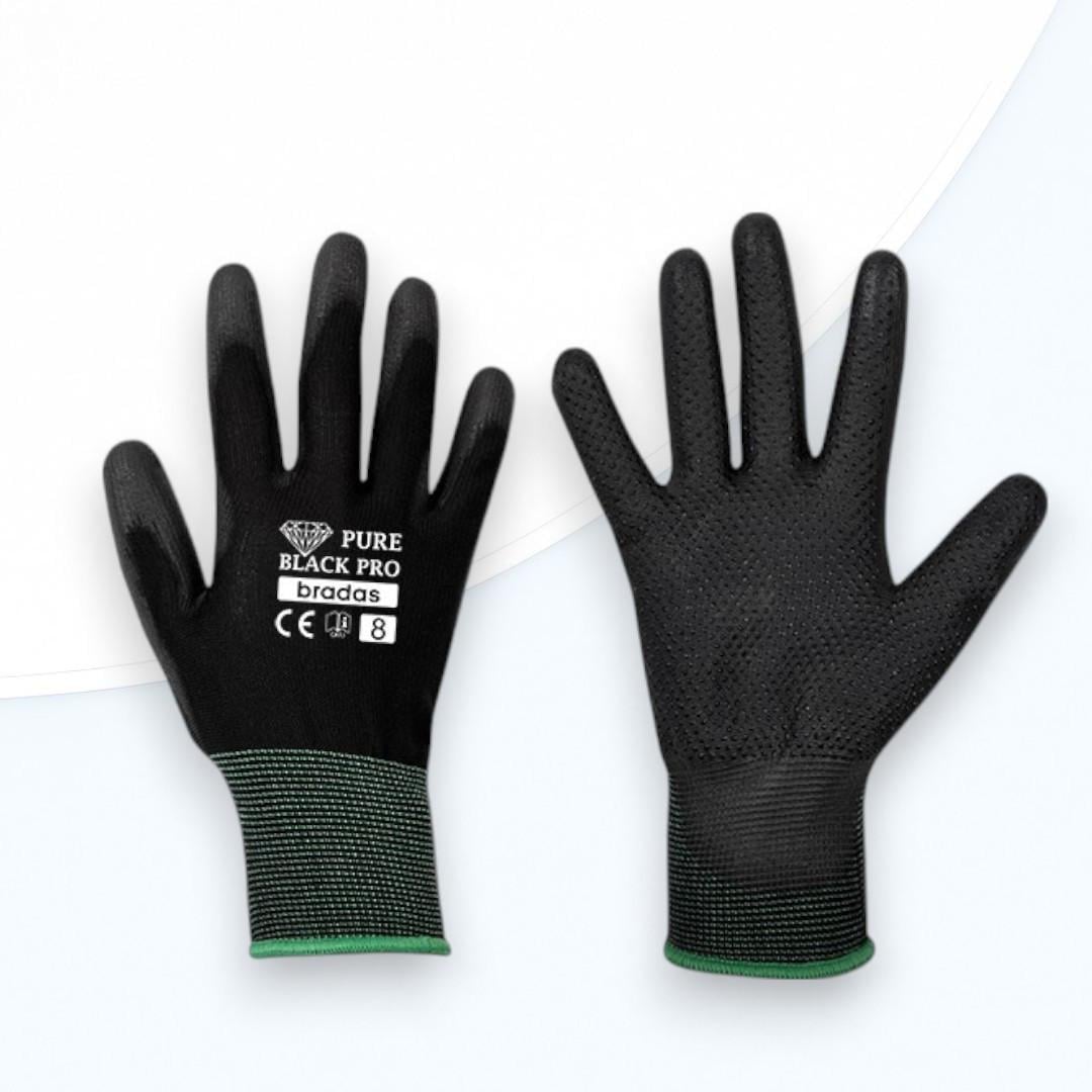 Перчатки защитные Bradas PURE PRO полиуретан р. 10 Black (2382834299)