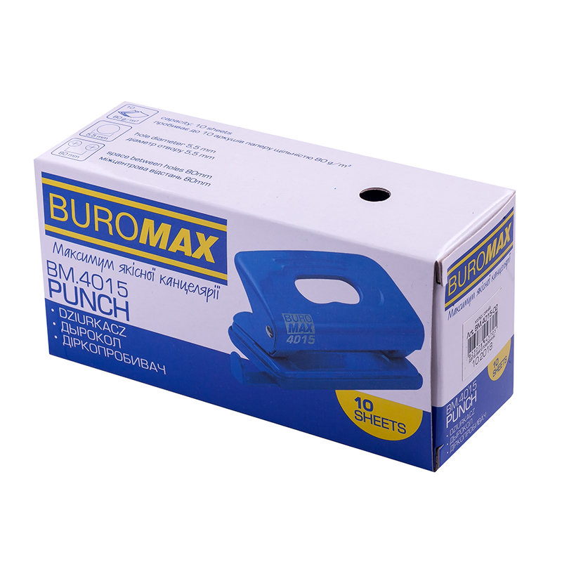 Діркопробивач Buromax до 10 аркушів Чорний (BM.4015-01) - фото 2