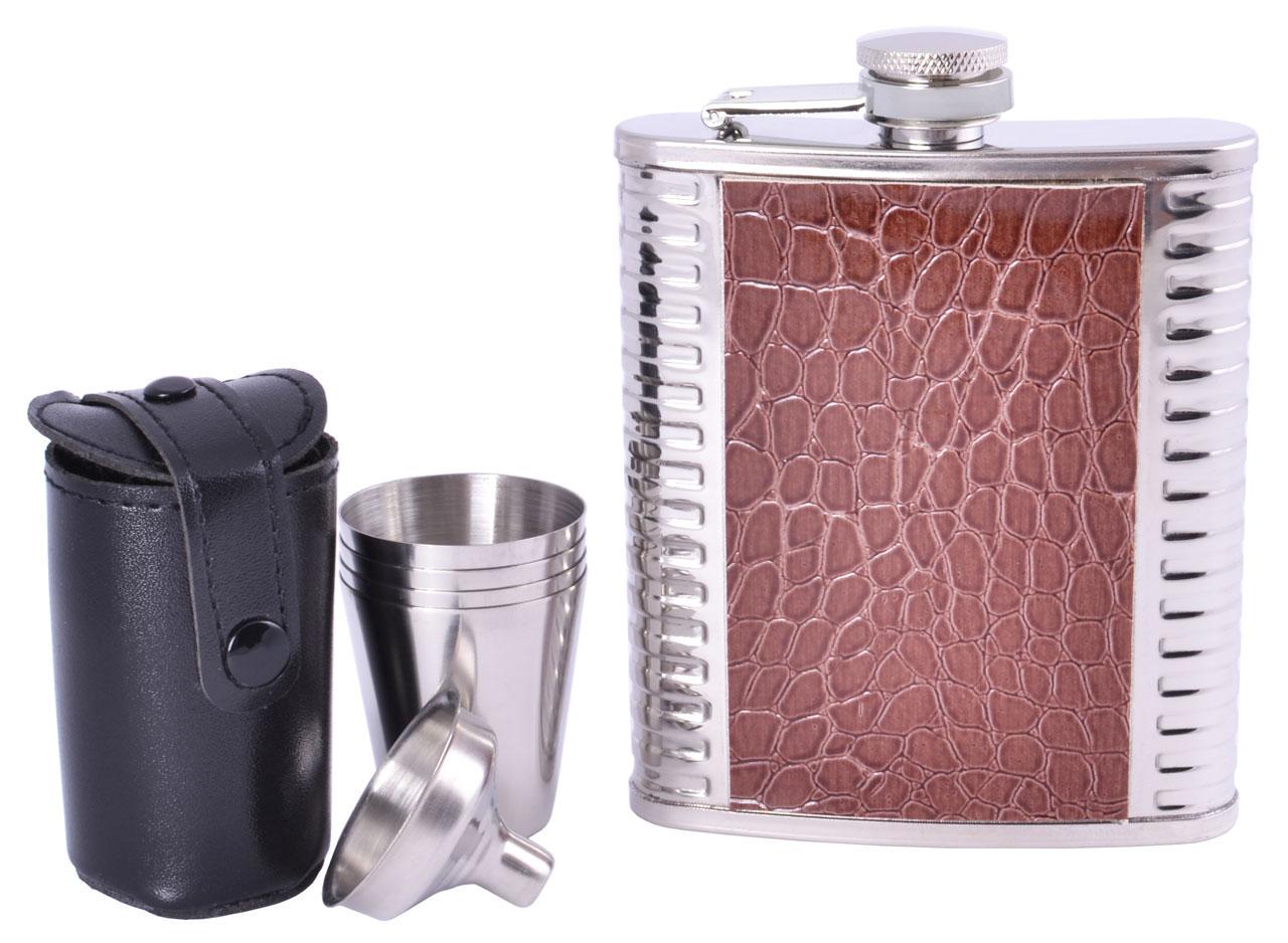 Набор фляга и 4 стопки Brown Snakes 210 мл Коричневый