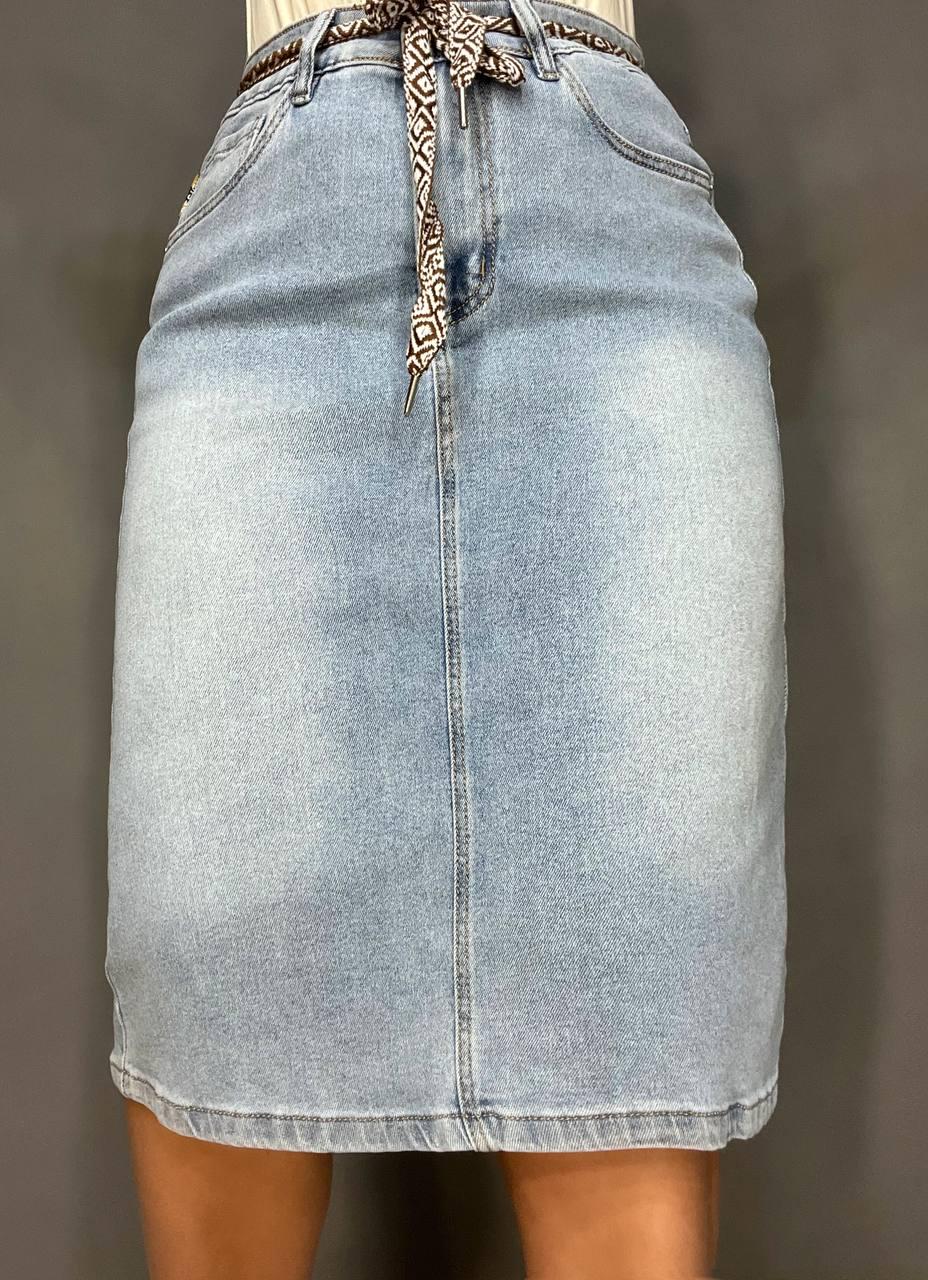 Юбка женская джинсовая LADYN 805 классическая ровный крой разрез сзади стрейчевая пояс лента р. 38 Голубой (3815) - фото 5 Юбка женская джинсовая LADYN 805 классическая ровный крой разрез сзади стрейчевая пояс лента р. 38 Голубой (3815) - фото 5