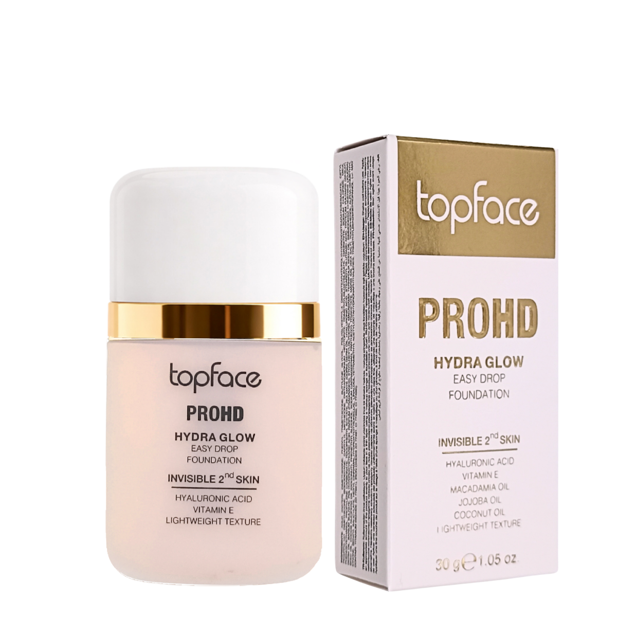 Тональная основа Topface PROHD Hydra Glow Easy Drop PT477 02 Porcelain Veil жидкое 30 мл Холодный бежевый