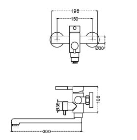 Змішувач для ванни Perla Oceli L300 з аксесуарами (PSS214) - фото 2 Змішувач для ванни Perla Oceli L300 з аксесуарами (PSS214) - фото 2