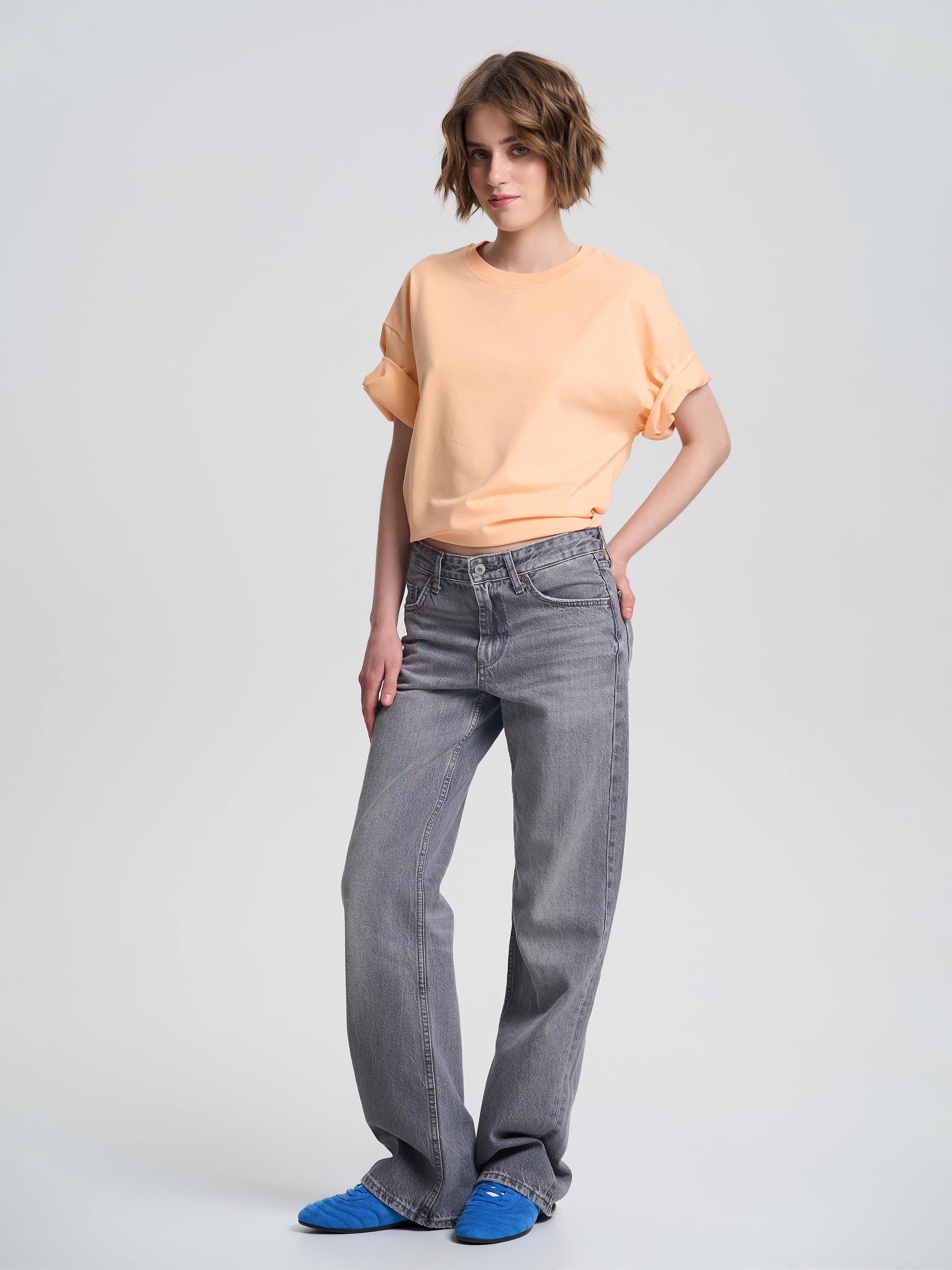 Футболка женская оверсайз ROZA 231105 L Персиковый (4824005715556) - фото 6