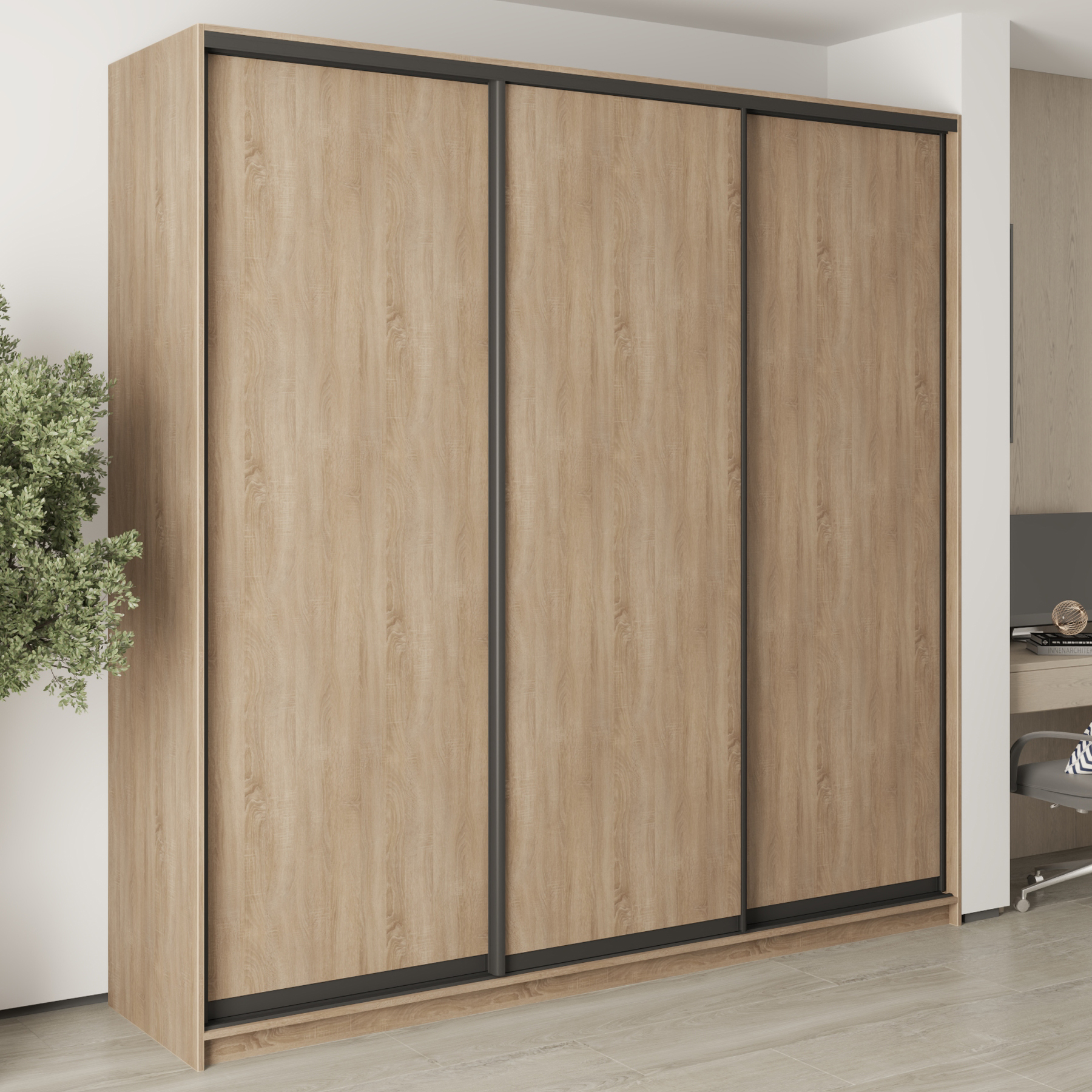 Шкаф-купе трехдверный Mebel Star Комбо BG MBS-9454 240х45х240 см Дуб сонома (1009443) Шкаф-купе трехдверный Mebel Star Комбо BG MBS-9454 240х45х240 см Дуб сонома (1009443)
