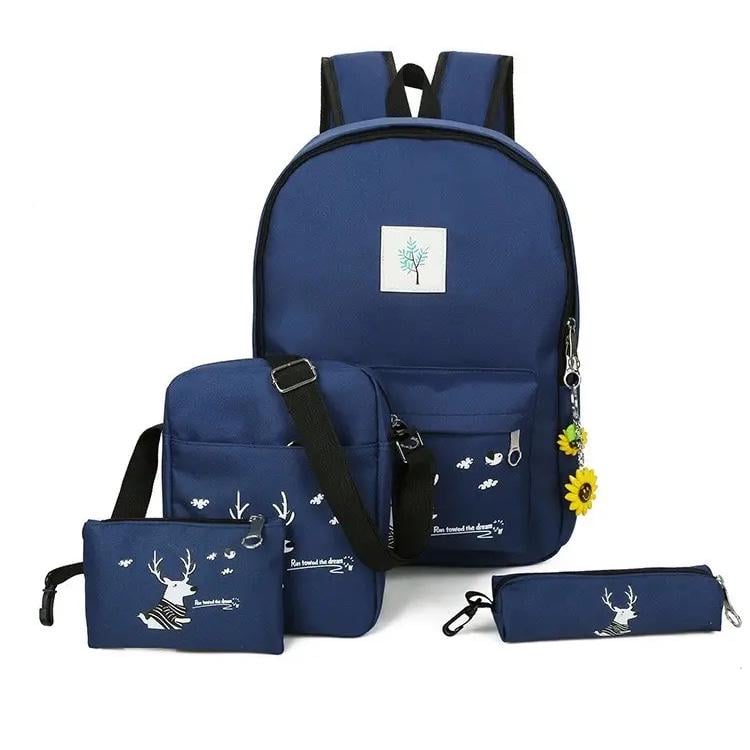 Набір 4в1 рюкзак/сумка/косметичка/пенал Синій (29164496)