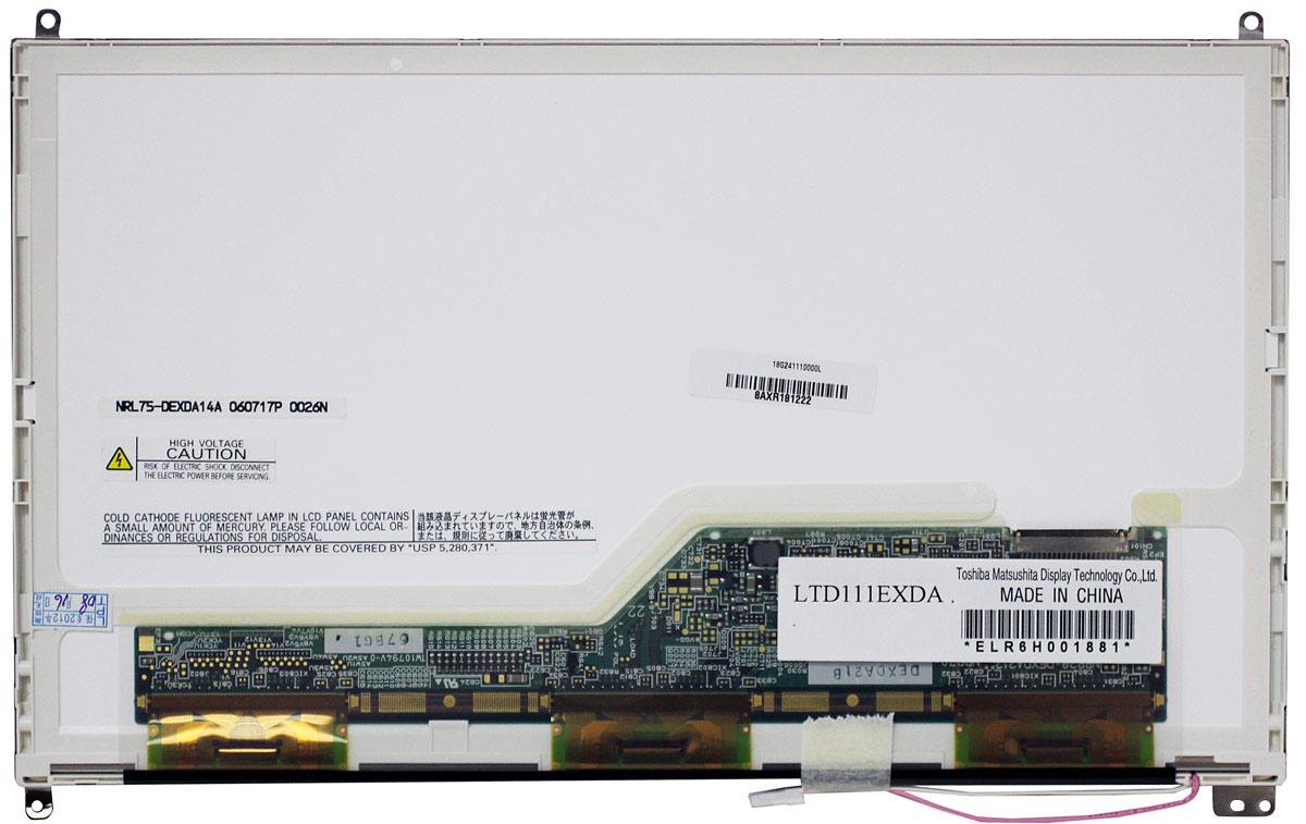 Матрица для ноутбука 11,1" Normal 20 pin справа 1366x768 ламповая 1 CCFL крепления сверху глянцевая для Toshiba LTD111EXDA