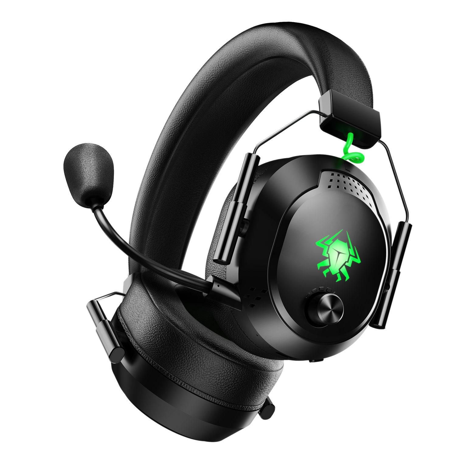 Наушники игровые Plextone G7 беспроводные с микрофоном Black/Green