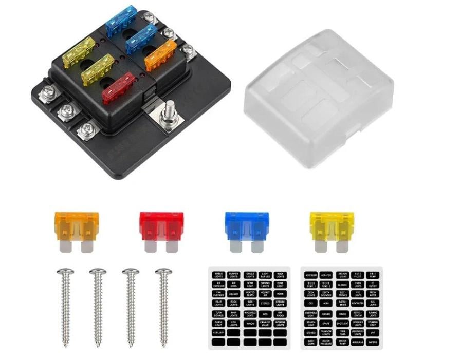 Блок предохранителей универсален на 6 шт.