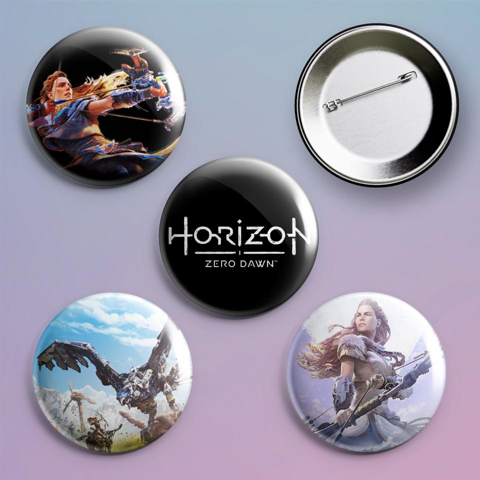 Значки на рюкзак с принтом игры Horizon Zero Dawn 4 шт.