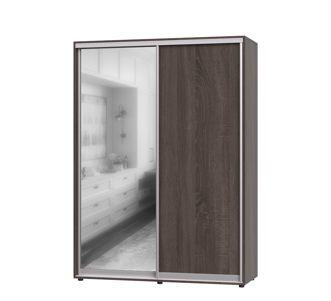 Шкаф-купе двухдверный Эверест ШК-02 170х60х220 см Дуб Сонома Трюфель (07021)