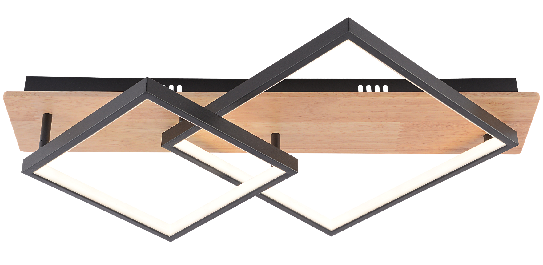 Люстра стельова світлодіодна Valeso DK6588/2 з пультом LED 47W диммер Чорний/Дерево