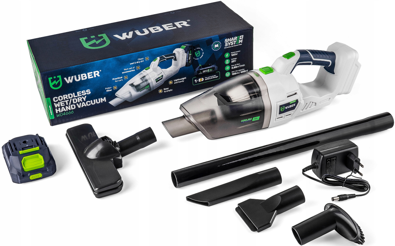 Пилосос акумуляторний ручний Wuber 2в1 120 Вт - фото 3 Пилосос акумуляторний ручний Wuber 2в1 120 Вт - фото 3