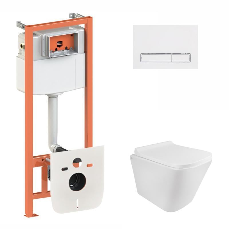 Набор Q-tap инсталляция Nest QT0133M425 с линейной панелью смыва QT0111M08V1384W и унитазом с сиденьем Tern QT1733052ERW (30344610)