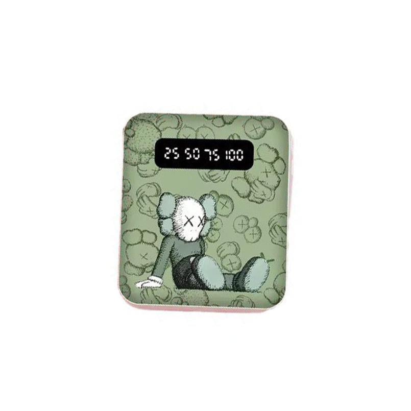 Повербанк Kaws 4в1 5000 mAh з екраном та ліхтариком Green (16131) - фото 1