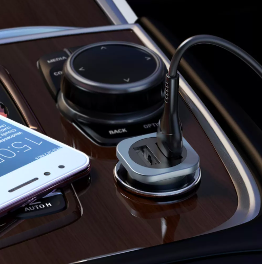 Зарядное устройство автомобильное Hoco NZ4 Wise road 2USB Metal Grey - фото 3 Зарядное устройство автомобильное Hoco NZ4 Wise road 2USB Metal Grey - фото 3