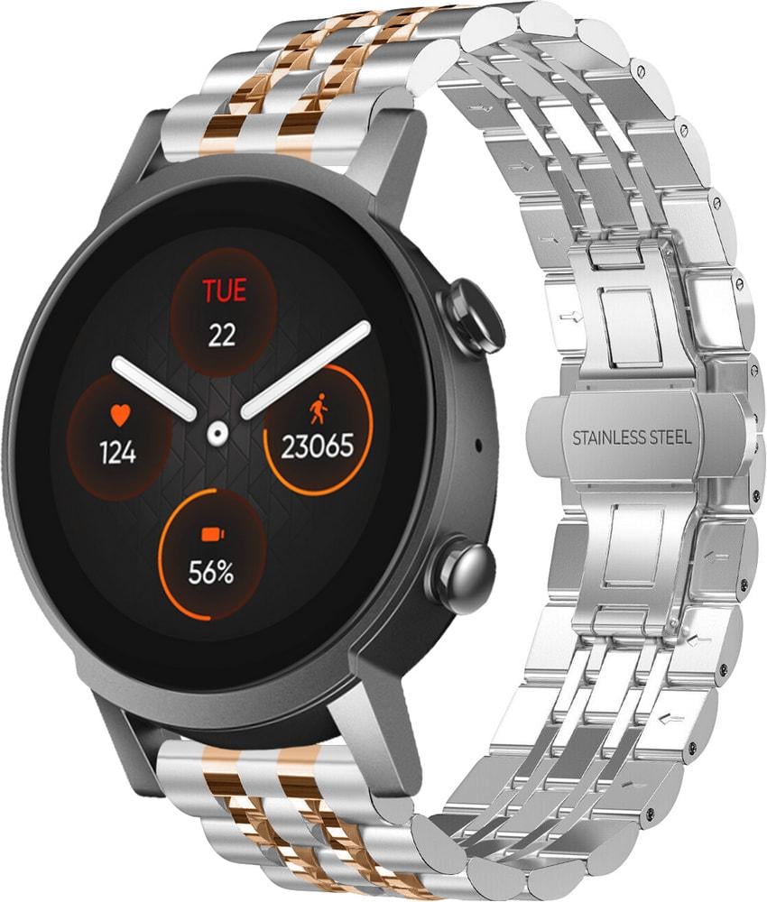 Браслет металлический Spinye Line для Mobvoi TicWatch E3 Silver Rose (29043-68)