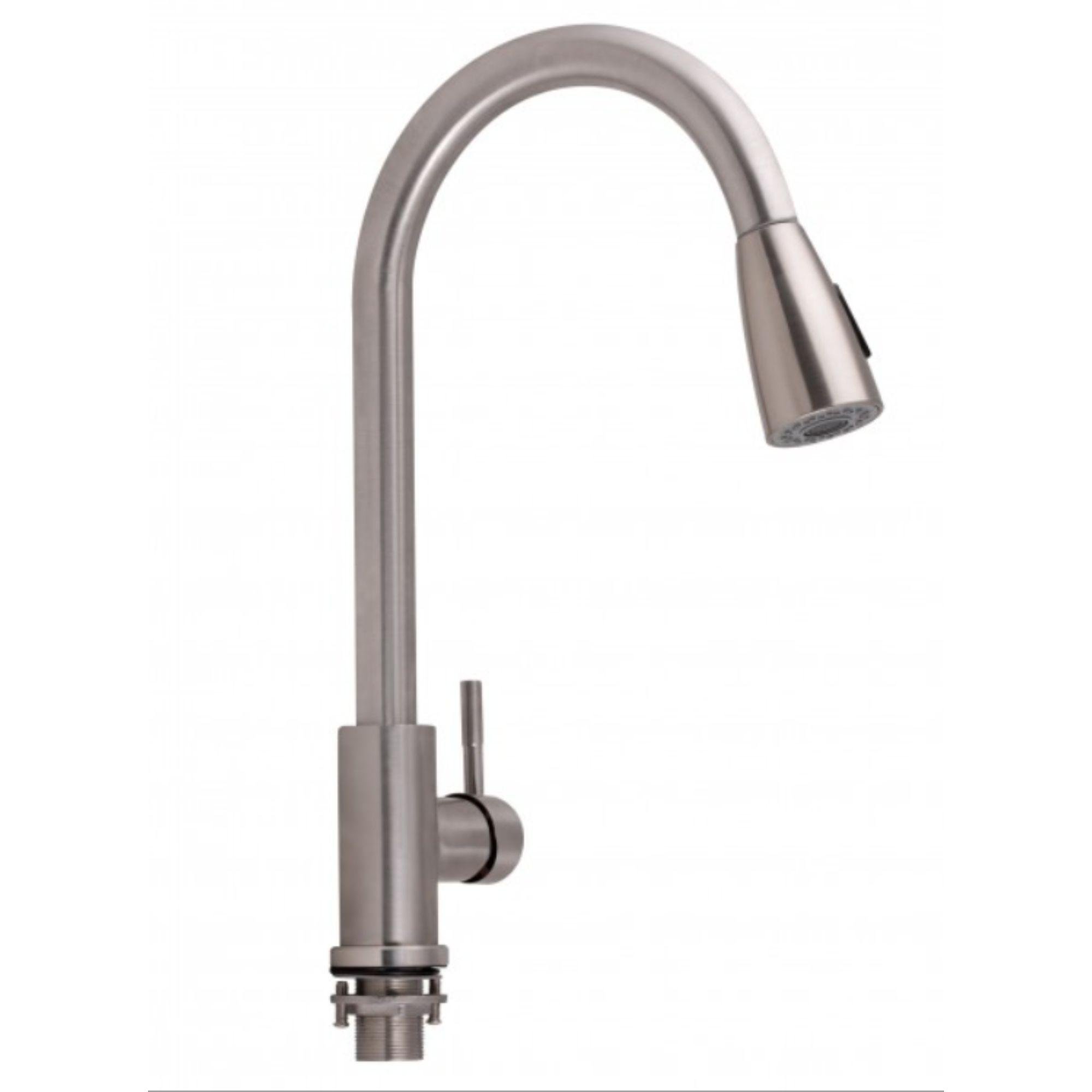 Смеситель для кухни Lidz Aria 015FL с выдвижным изливом k35 LDARI015FLNKS34945 Nickel