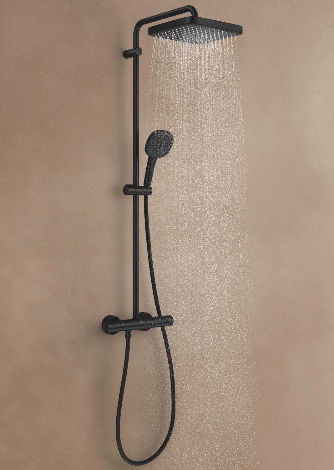 Душова система з термостатом Grohe Tempesta System 266892431 Чорний (218524) - фото 2 Душова система з термостатом Grohe Tempesta System 266892431 Чорний (218524) - фото 2