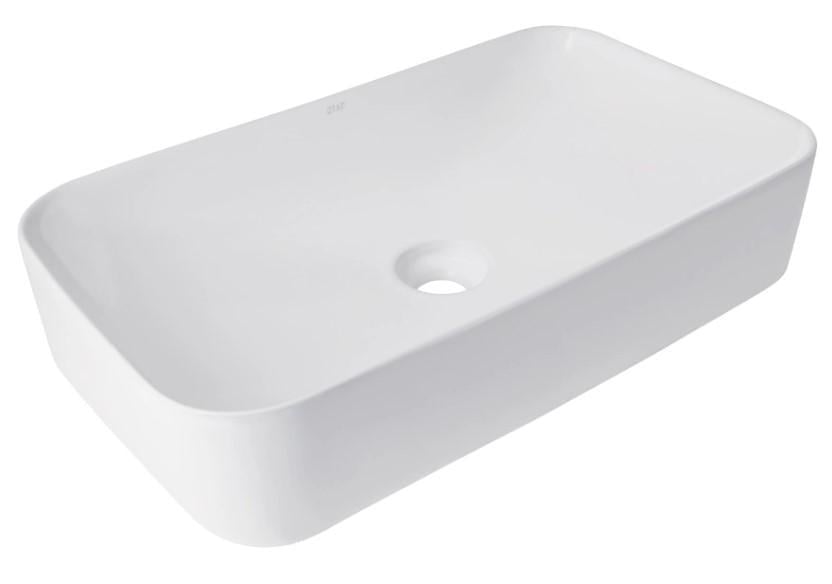 Раковина накладная Qtap Tern 610x350x135 мм прямоугольная без донного клапана White (QT17118140W)