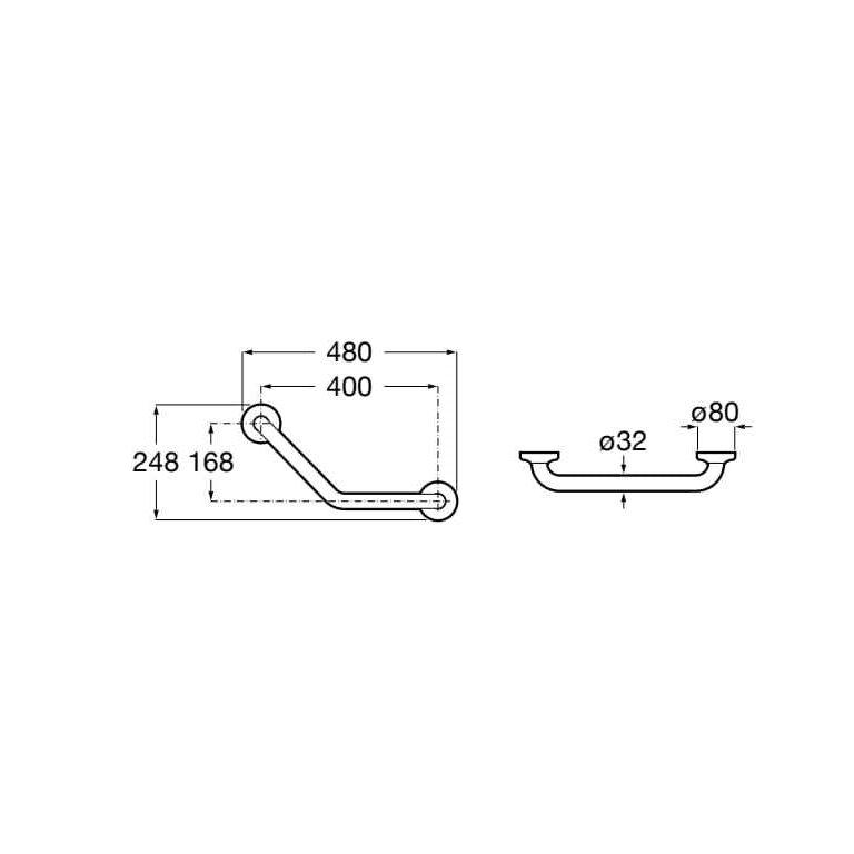 Поручень для ванной ROCA Access Comfort угловой металл белый (A816905009) - фото 2 Поручень для ванной ROCA Access Comfort угловой металл белый (A816905009) - фото 2