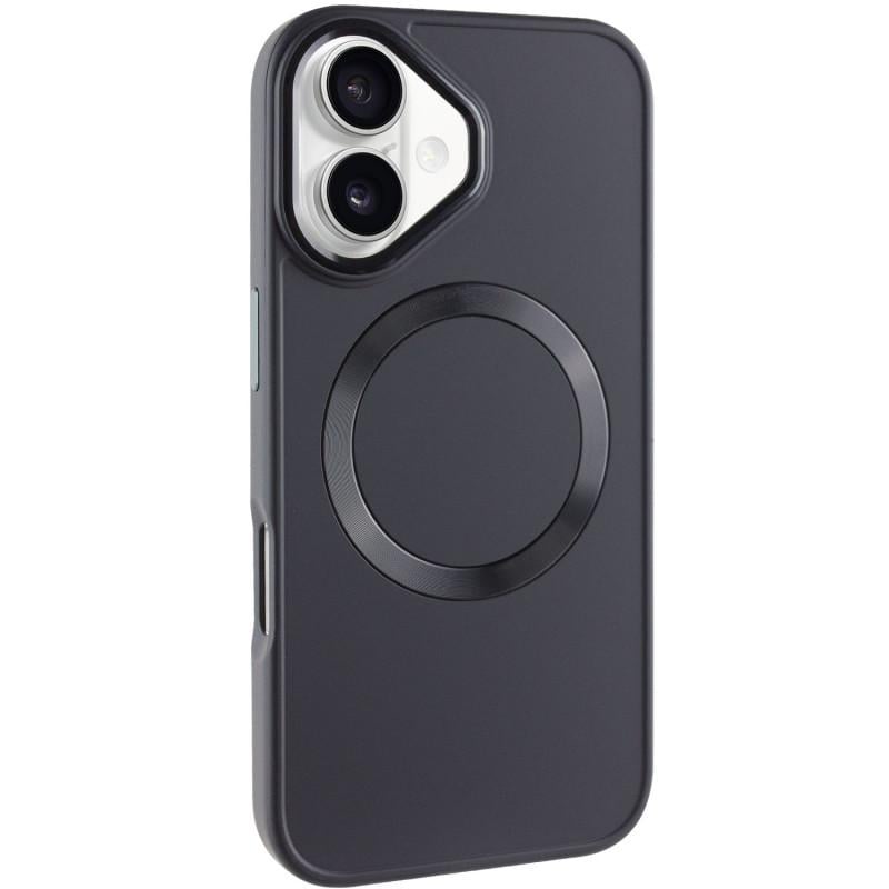 Противоударный TPU чехол Bonbon Metal Style with MagSafe для Apple iPhone 16 (6.1") Черный / Black