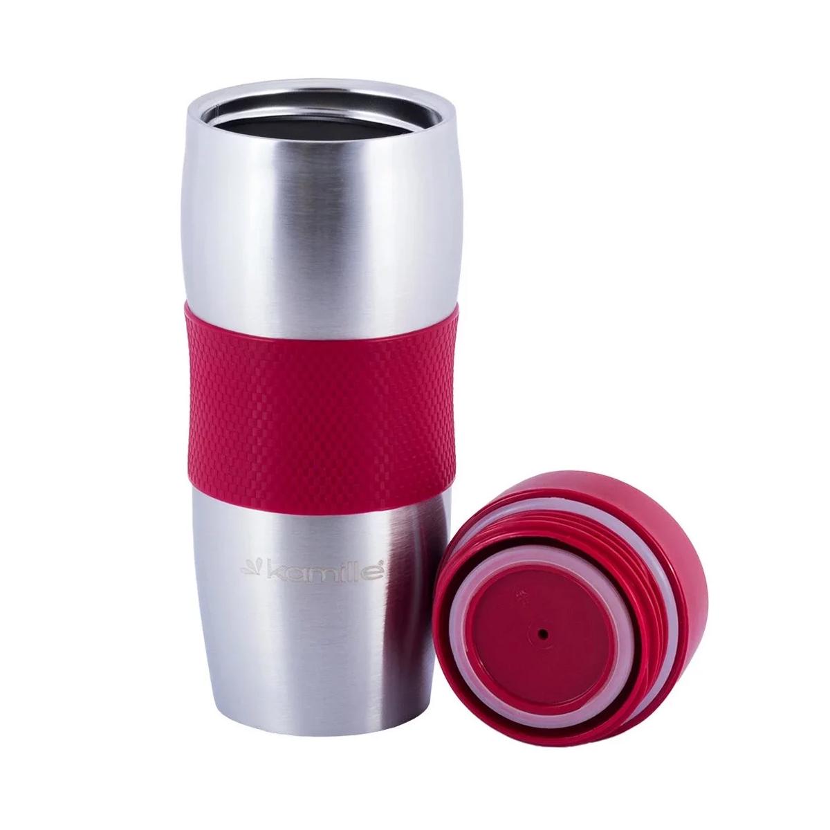Термокружка Kamille 2053R из нержавеющей стали 380 мл Красный - фото 3