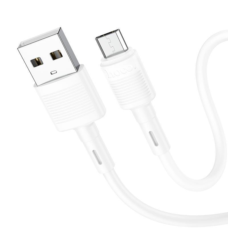 Кабель Hoco Micro USB Victory charging data cable X83 1 м 2.4A Білий - фото 3