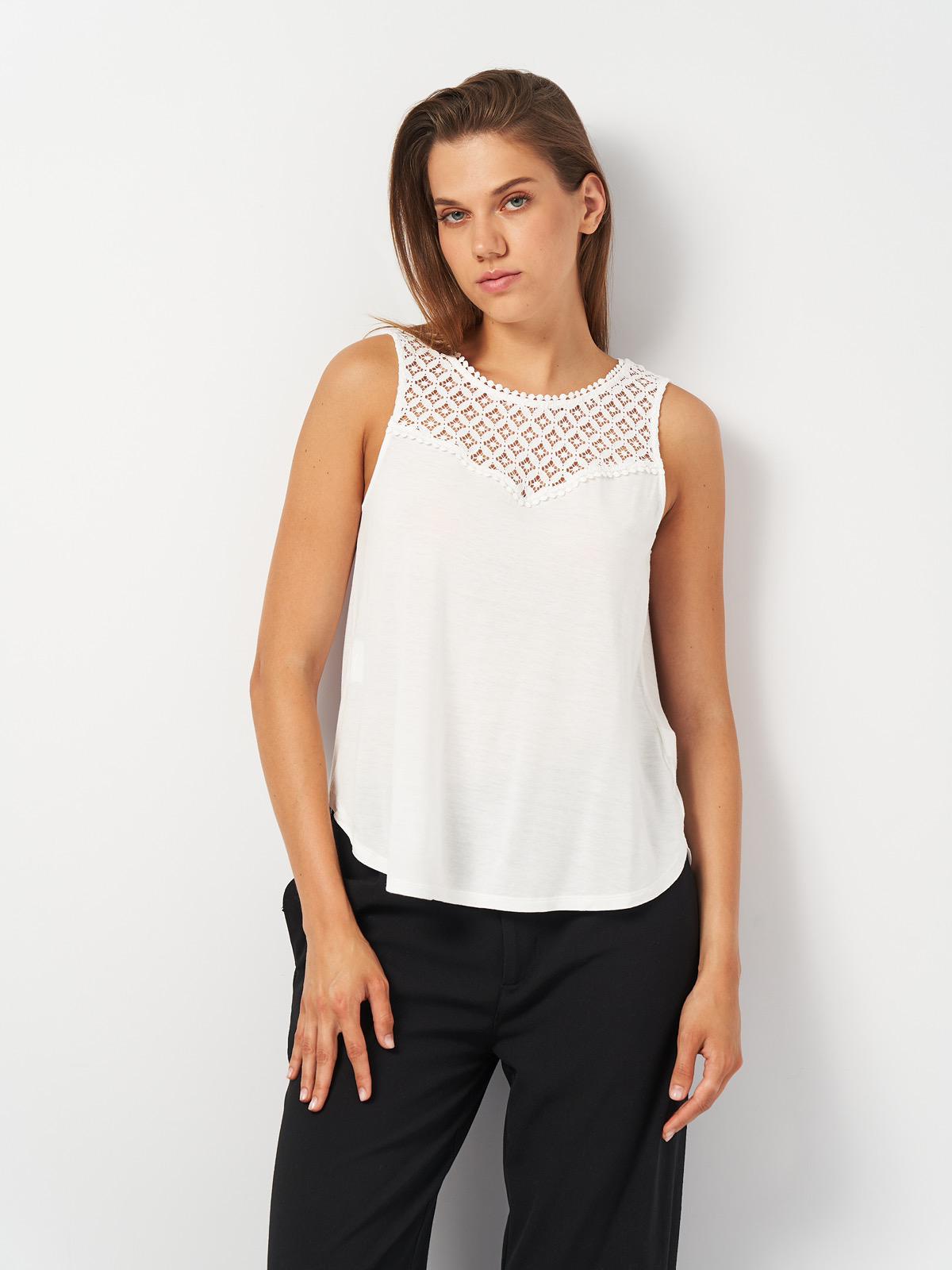Майка женская с кружевом S Молочный (2001127ral)
