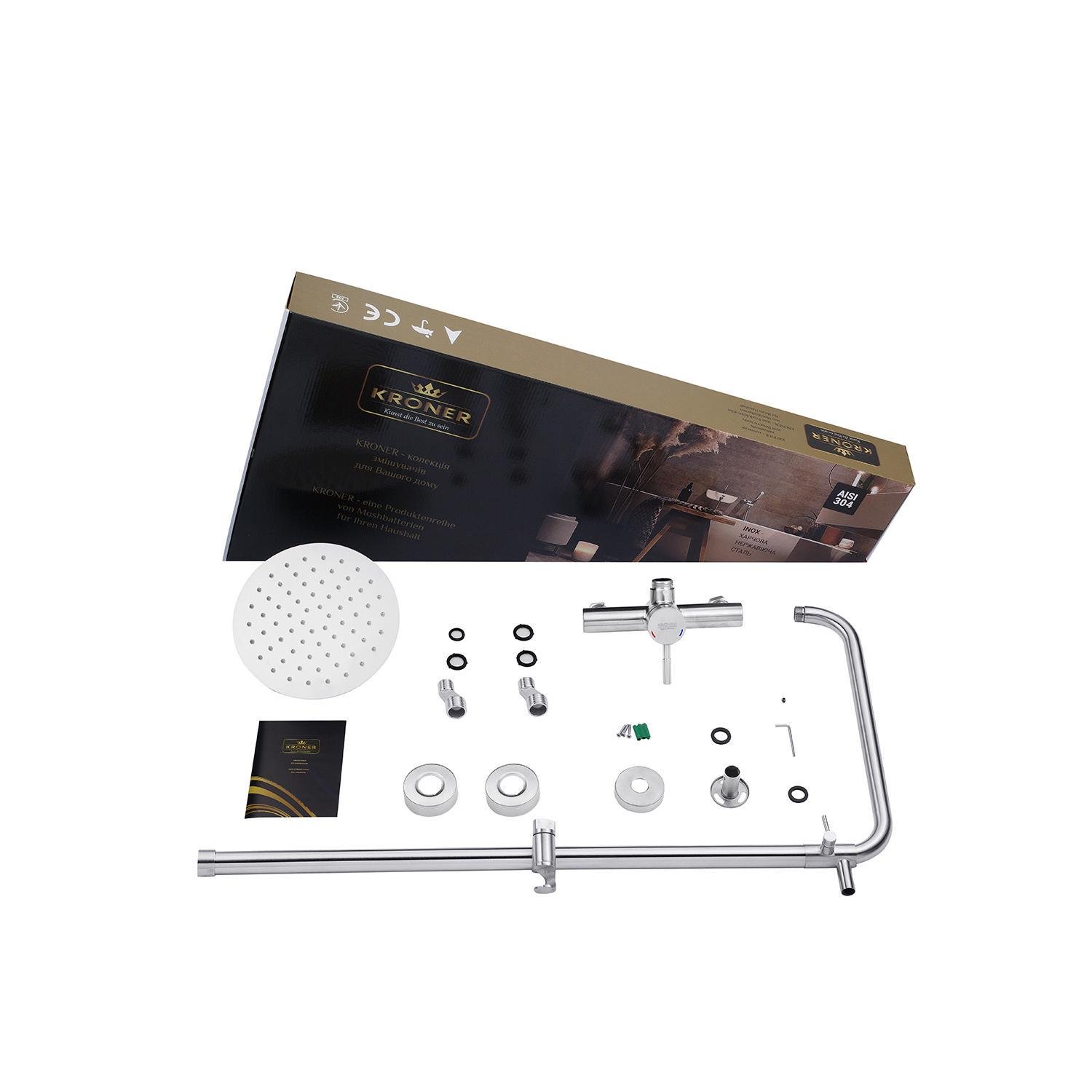 Душевая система Kroner KRP Edelstahl Klassisch ESG062 (CV029549) - фото 3 Душевая система Kroner KRP Edelstahl Klassisch ESG062 (CV029549) - фото 3