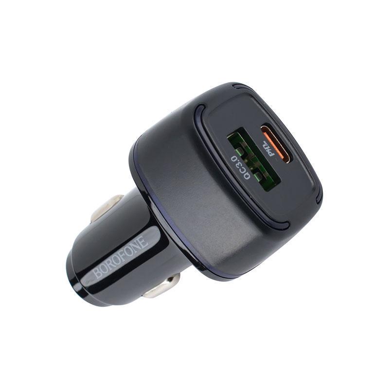 Зарядное устройство автомобильное Borofone BZ14A Mercury PD20W+QC3,0 Type-C to Type-C Black (231697) Зарядное устройство автомобильное Borofone BZ14A Mercury PD20W+QC3,0 Type-C to Type-C Black (231697)