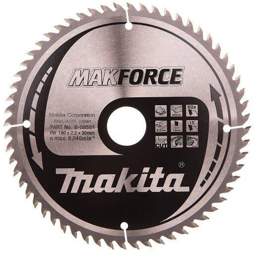 Диск пильный по дереву Makita Makforce 190х30/20/15,88 мм 60T