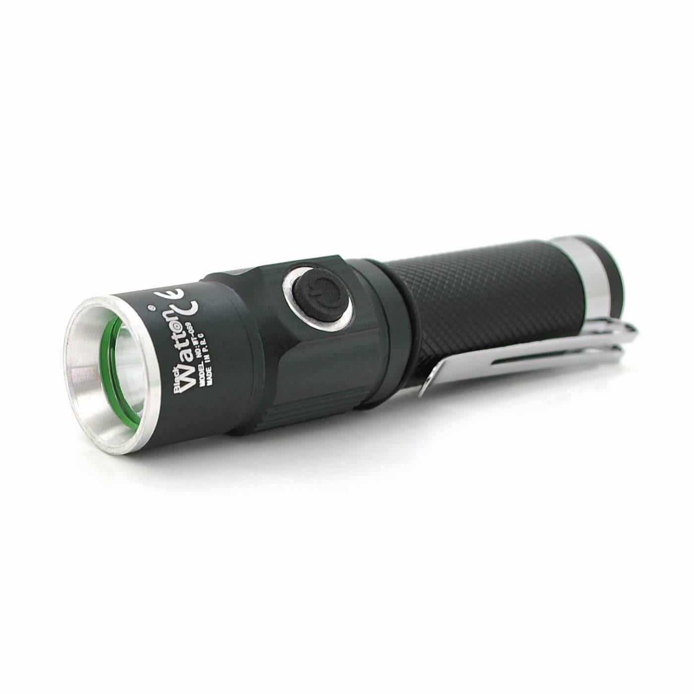 Ліхтар ручний Watton WT-089 1LED CREE Q5 3W 3 режими IP40 СЗУ 100х26х26 мм Black (35592)