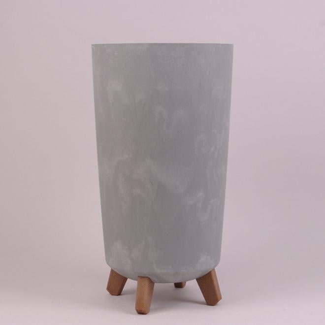Горшок пластмассовый Flora GRACIA TUBUS SLIM BETON EFFECT 93647 на ножках 24 см Бетонный (DR015635)