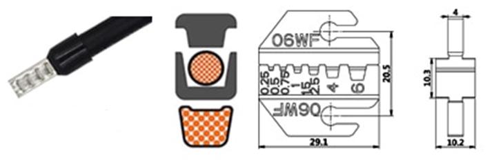 Матриця для кримпера серії SN Tactix SN-06WF 0,25-6 мм2 24-10 AWG (SN-06WF) - фото 4