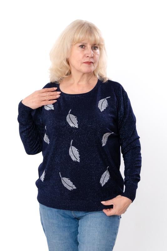 Джемпер жіночий батал Носи Своє р. 54/56 Темно-синій (18098) - фото 1 Джемпер жіночий батал Носи Своє р. 54/56 Темно-синій (18098) - фото 1