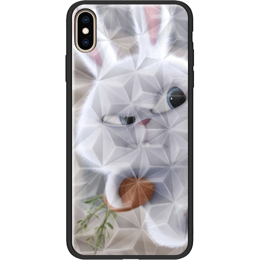 Чехол Boxface iPhone XS Max Rabbit Snowball Черный силикон с призмой (35321-up1116-37858)