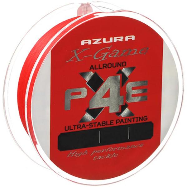 Шнур Azura X-Game PE X4 150 м № 0.4 0,104 мм Fiery Red (X4-04)