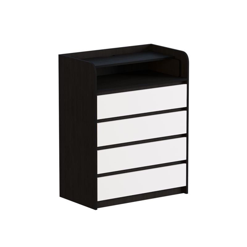 Комод с пеленатором Эверест ролики 80х45х101,4 см Венге/Белый (EVR-2060)