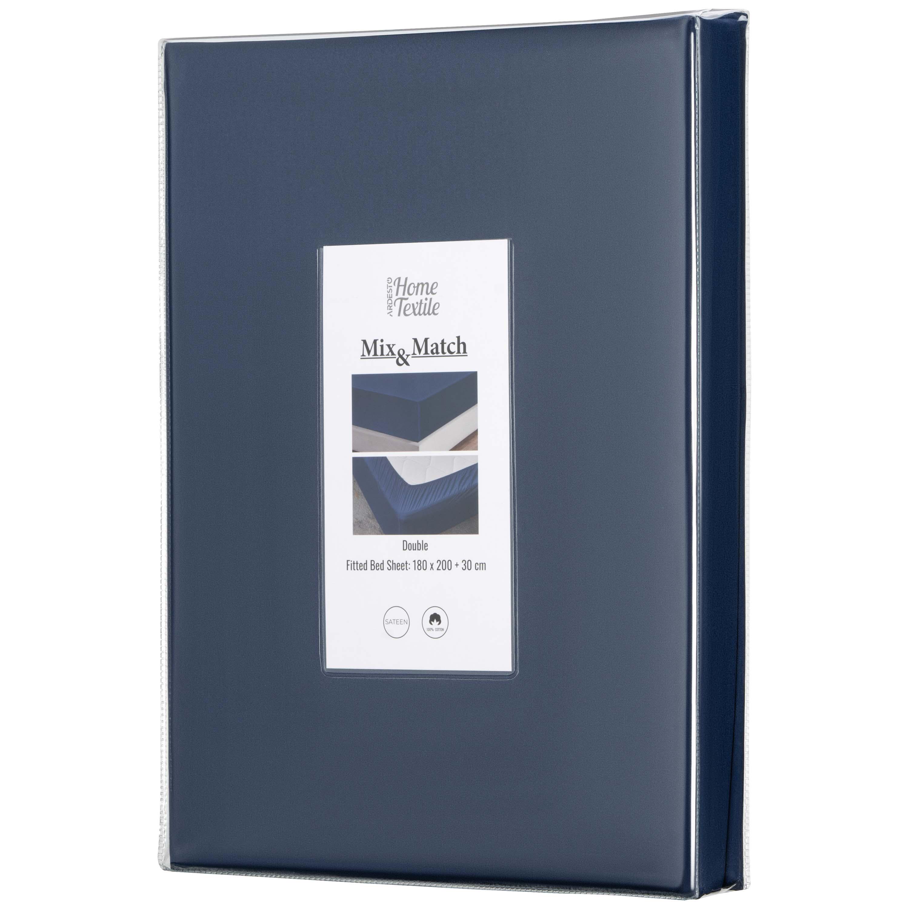 Простирадло на резинці Ardesto Mix&Match 180х200/30 см Темно-синій (ART1820FSN) - фото 1 Простирадло на резинці Ardesto Mix&Match 180х200/30 см Темно-синій (ART1820FSN) - фото 1