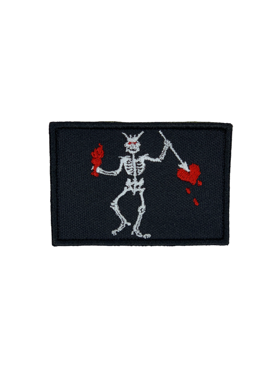 Шеврон Blackbeard Flag Pirate Patch Эдвард Тич Скелет на липучке 8 см Черный (2120)
