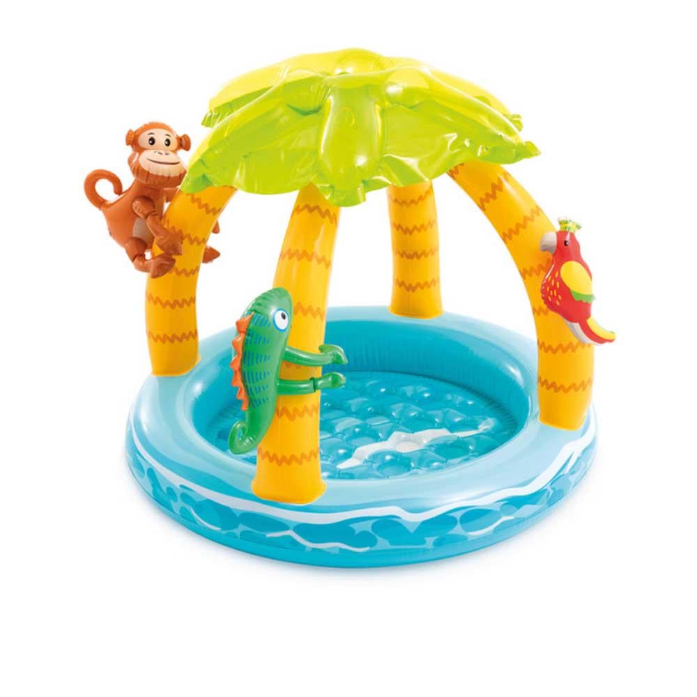 Басейн дитячий надувний Intex 58417 Тропічний острів з навісом 102х86 см (174099)