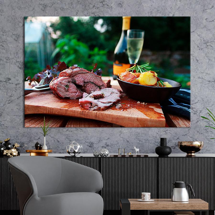 Настенний декор Мясной рулет и запеченный картофель 80x54 см (A259-1)