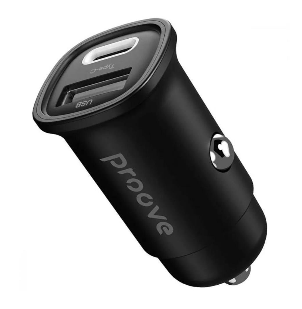 Зарядний пристрій автомобільний Proove Flash 30W Type-C + USB Black (м00190)