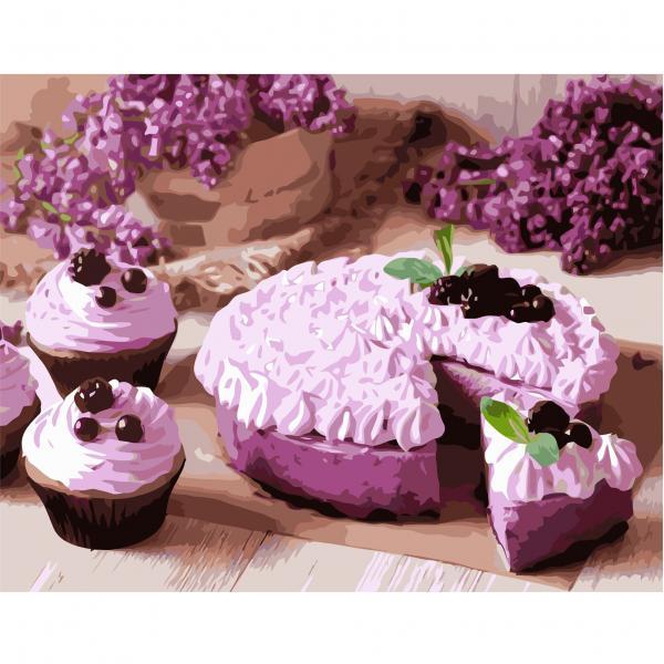 Набор для росписи по номерам Strateg Ежевичные десерты 40х50 см (VA-1911 mt)