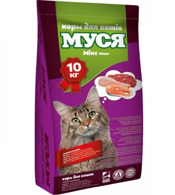Сухий корм Муся для дорослих кішок з міксом м'яса 10 кг (820097803676)