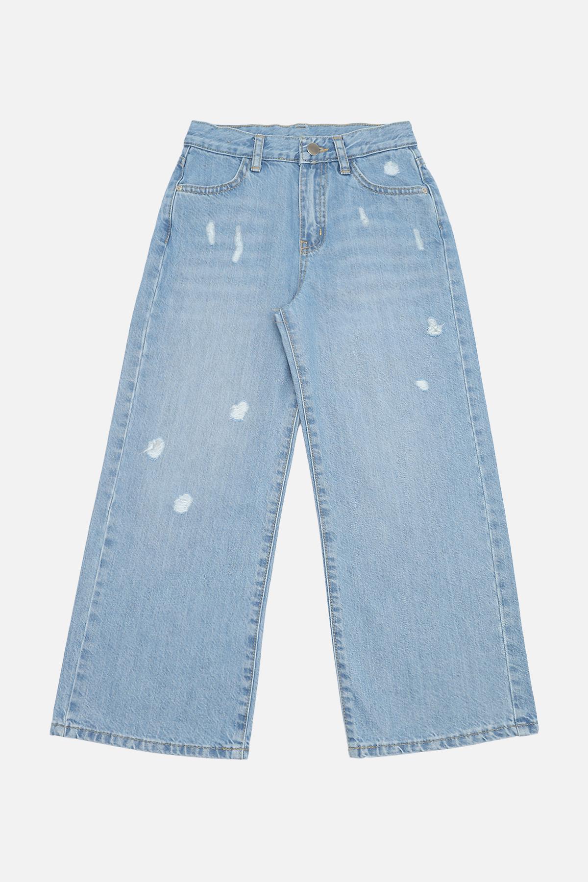 Джинси для дівчинки Baggy ЦБ-00270552 158 см Блакитний (SKT001046783)
