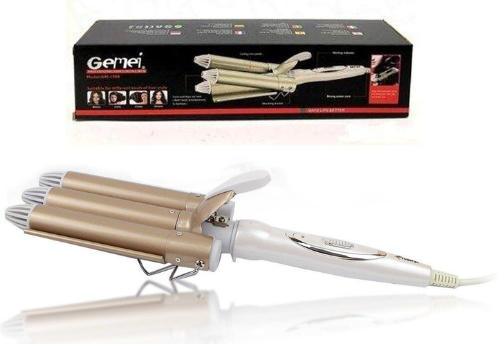 Плойка-волна Gemei GM-1988 тройное керамическое покрытие 25 мм (ML-04935) - фото 6 Плойка-волна Gemei GM-1988 тройное керамическое покрытие 25 мм (ML-04935) - фото 6