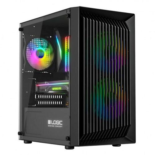 Корпус для ПК LogicConcept AM-ATOS-10-0000000-0002 ATOS MESH/GLASS ARGB 3x120 мм без БЖ mATX Black (570529) - фото 3